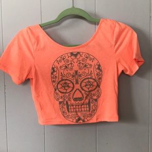 Sugar Skull Cropped Tee